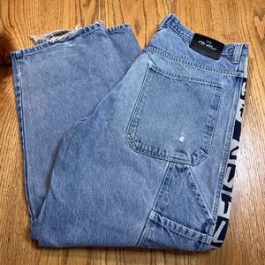 Vintage 90s‎ Mens HI CUTLINE Hi Husa Wide Leg Skater Hip Hop Denim Jeans 40X31